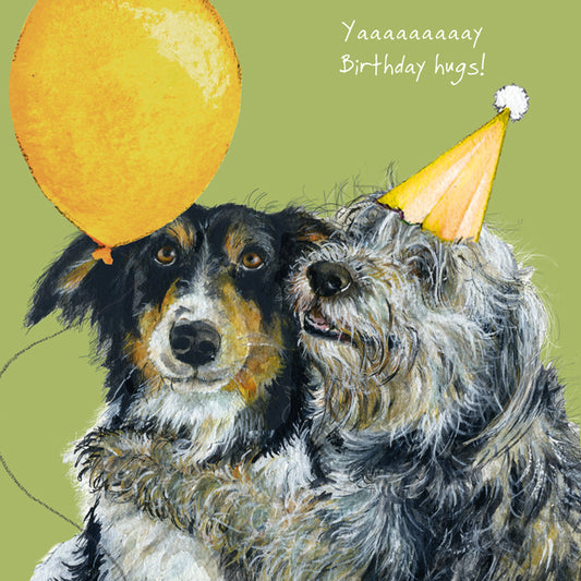 The Little Dog Laughed Wenskaart hond Collie dogs 15 x 15 cm