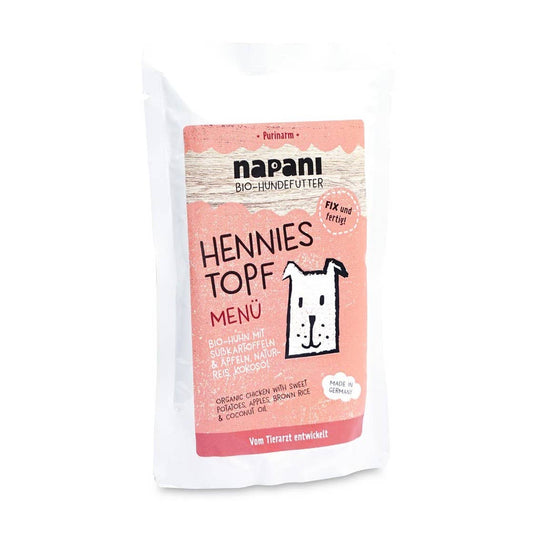 Napani biologisch natuurlijk natvoer hond Hennies Topf kip 150 gram