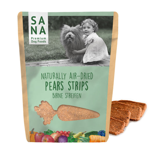 Sanadog natuurlijke kauwsnack hond strips vegan peer 100 gram