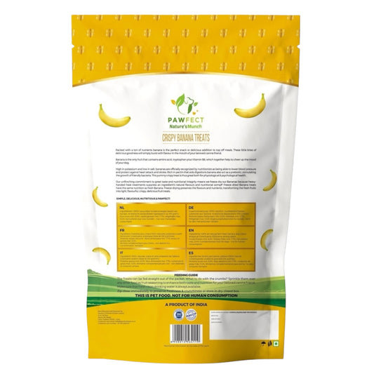 Pawfect natuurlijke hondensnoepjes gevriesdroogde banaan 55 gram