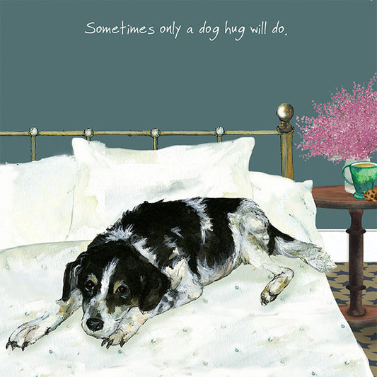 The Little Dog Laughed Wenskaart hond Dog hug dog 15 x 15 cm