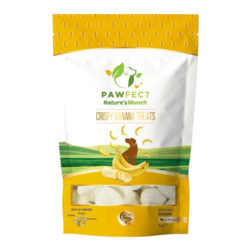 Pawfect natuurlijke hondensnoepjes gevriesdroogde banaan 55 gram