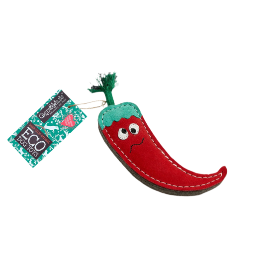 Green and Wild's natuurlijk hondenspeelgoed Chad the red hot Chilli Pepper