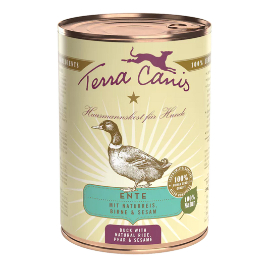 Terra Canis Classic Eend zilvervliesrijst peer natuurlijk natvoer hond 400 gram