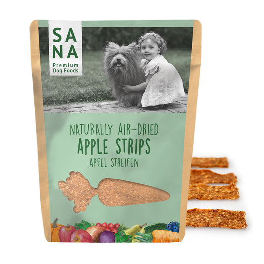 Sanadog natuurlijke kauwsnack hond strips vegan appel 100 gram