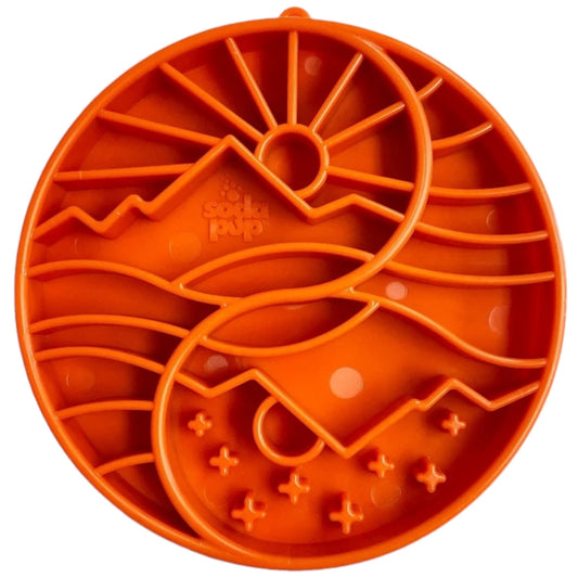 Sodapup slowfeeder hond Yin Yang oranje en groen 20 x 2,5 cm