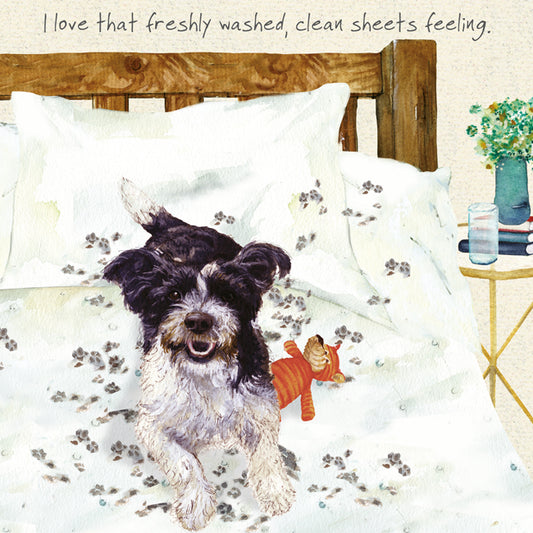 The Little Dog Laughed Wenskaart hond Cheeky rescue Terriër 15 x 15 cm