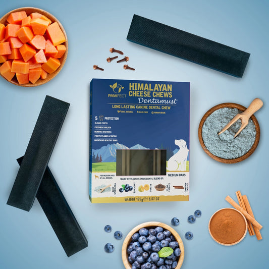 Pawfect natuurlijke kauwsnack Yak Chew Bars bosbes 3 stuks 195 gram