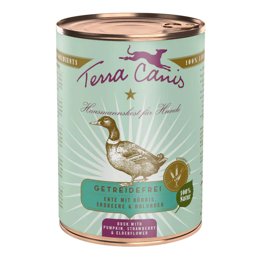Terra Canis Grain Free eend pompoen aardbei natuurlijk natvoer hond 400 gram