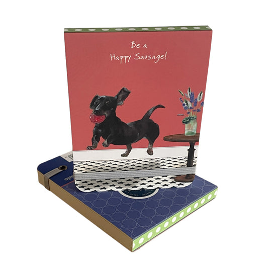 The Little Dog Laughed Notitieboekje Happy Sausage 12 x 9 x 1 cm