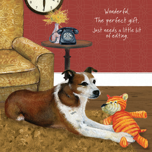The Little Dog Laughed Wenskaart hond Terriër Collie 15 x 15 cm