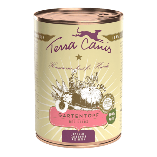 Terra Canis Gartentopf Red Detox groenten fruit natuurlijk natvoer hond 400 gram