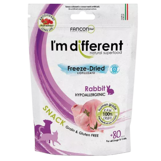 I’m Different gevriesdroogde konijn natuurlijke trainingssnoepjes hond 40 gram