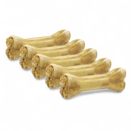Dogboss runderhuid met superfoods kauwbot natuurlijke kauwsnack hond 12, 17 en 22 cm