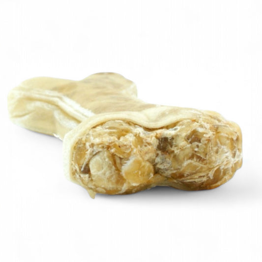 Dogboss runderhuid met kip en pens kauwbot natuurlijke kauwsnack hond 12 cm