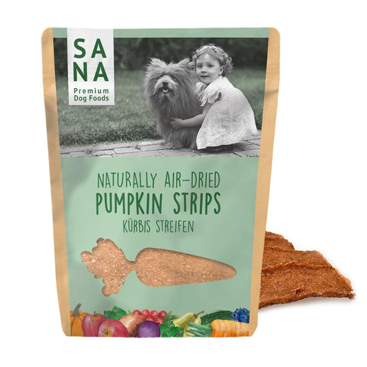 Sanadog natuurlijke kauwsnack hond strips vegan pompoen 100 gram