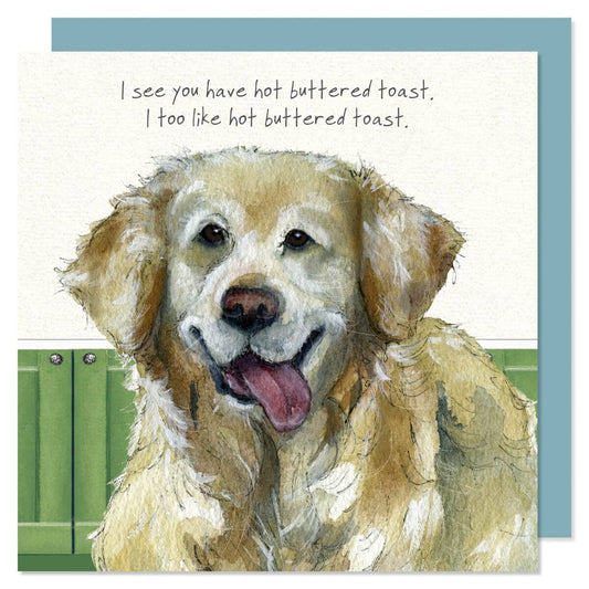 The Little Dog Laughed wenskaart Oscar golden retriever 15 x 15 cm