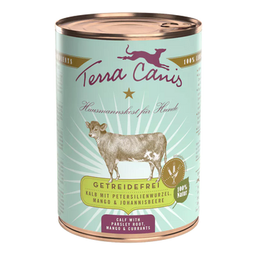 Terra Canis natuurlijk natvoer hond Grain Free kalf peterseliewortel zwarte bes 400 gram