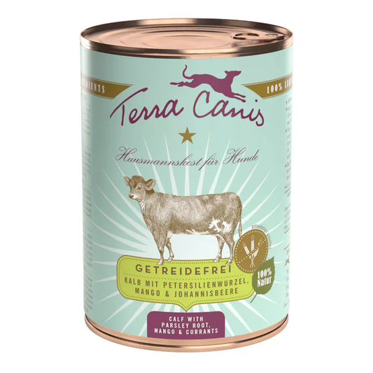 Terra Canis natuurlijk natvoer hond Grain Free kalf peterseliewortel zwarte bes 400 gram