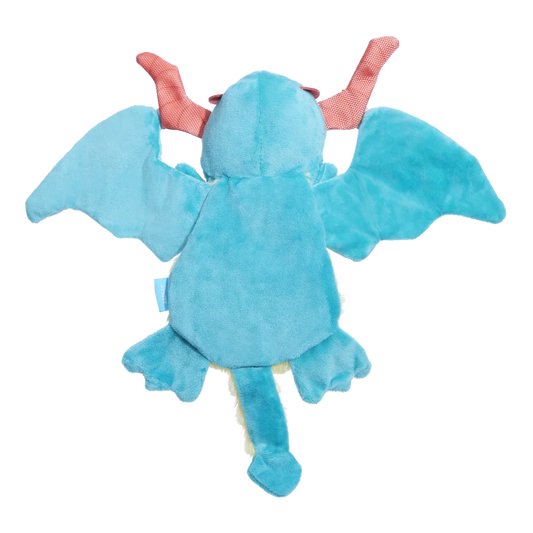 BARK Grimbold The Dragon blauw hondenspeeltje met pieper 26,5 cm
