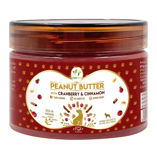Pawfect Pindakaas topping hond cranberry en kaneel 275 gram