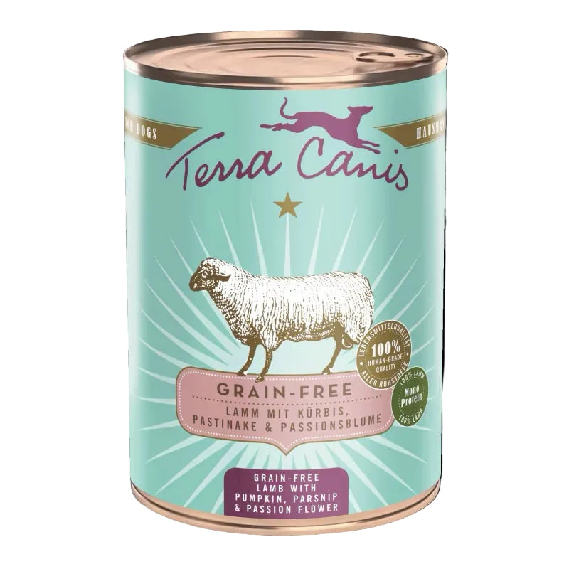 Terra Canis Grain Free natvoer hond lam pompoen pastinaak passiebloem blik 400 g

