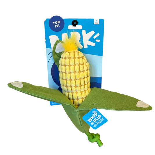 BARK Corn on the Slob maïs hondenspeeltje met pieper en touw 33 cm