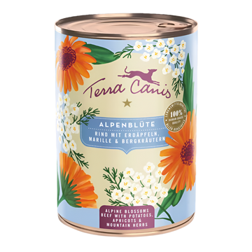 Terra Canis natuurlijk natvoer hond Alpen Bloemen rund aardappel bloemen 400 gram