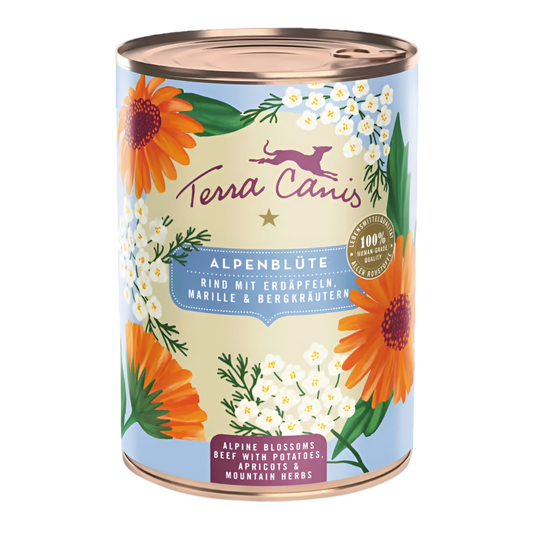 Terra Canis natuurlijk natvoer hond Alpen Bloemen rund aardappel bloemen 400 gram