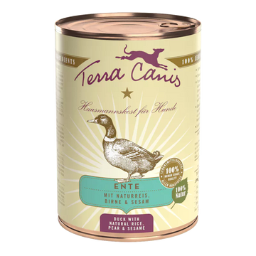 Terra Canis Classic Eend zilvervliesrijst peer natuurlijk natvoer hond 400 gram