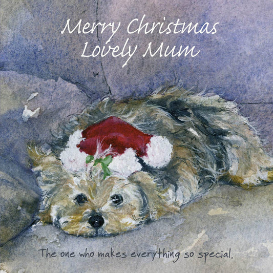 The Little Dog Laughed kerstkaart Yorkshire terriër Tubbs 15 x 15 cm