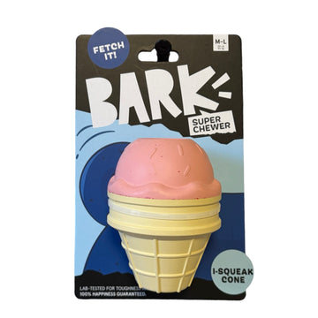 Bark I-Squeak Cone ijsje super chewer hondenspeeltje met pieper 22 cm