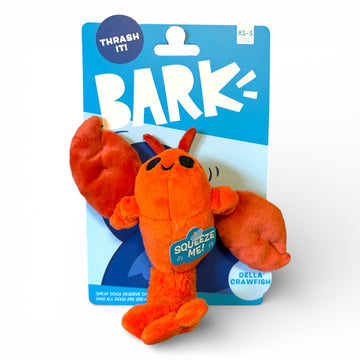 BARK Della Crawfish pluche hondenspeelgoed met pieper voor kleine honden