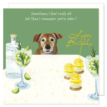The Little Dog Laughed verjaardagskaart Basil the legend 15 x 15 cm