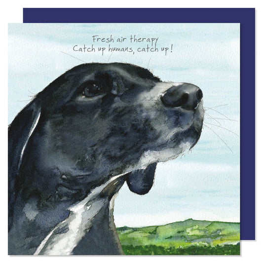 The Little Dog Laughed Wenskaart hond  Fresh Air 15 x 15 cm
