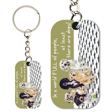The Little Dog Laughed sleutelhanger honden Full of People 5,5 x 3 cm