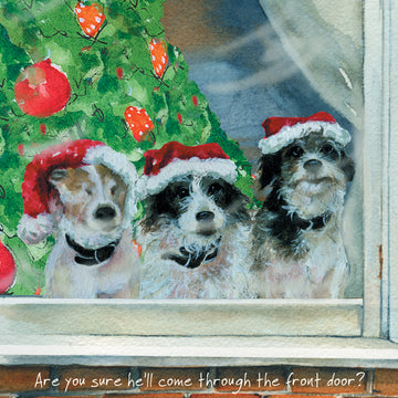 The Little Dog Laughed Terriërs kerstkaart hond 15 x 15 cm