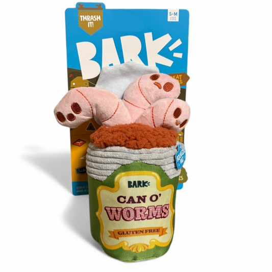 Bark Can O’Worms blik met wormen hondenspeeltje 26 cm