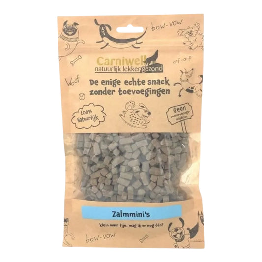 Carniwell Zalm mini blokjes natuurlijke trainingssnoepjes hond 200 gram