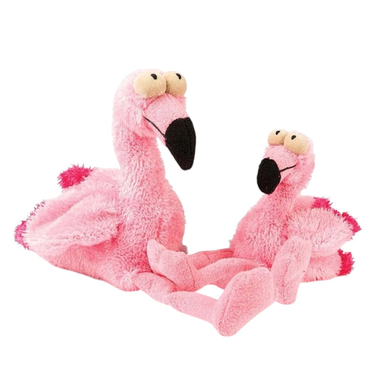 Fuzzyard Nasties Flo flamingo 14 en 20 cm hondenspeeltje