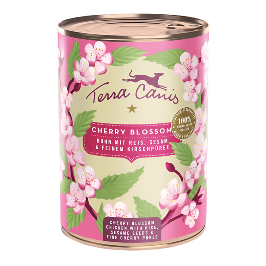 Terra Canis natuurlijk natvoer hond Cherry Blossom kip rijst kersenpuree 400 gram