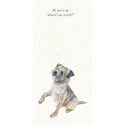 The Little Dog Laughed Wenskaart hond Pablo de Border terriër 10x20 cm
