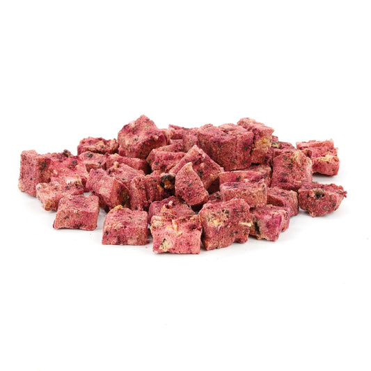Bloom Veggie Bites aardappel rode biet en cranberry natuurlijke trainingssnoepjes hond 150 gram