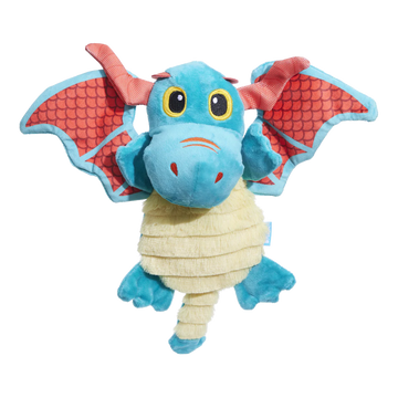 BARK Grimbold The Dragon blauw hondenspeeltje met pieper 26,5 cm