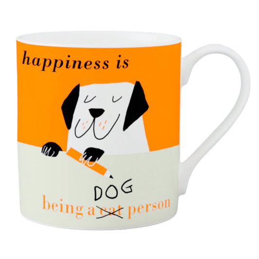 Happiness is being a dog person mok oranje Repeat Repeat