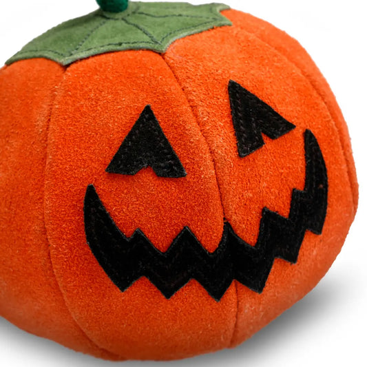Green & Wild's Patch the Pumpkin suède hondenspeelgoed 24 cm