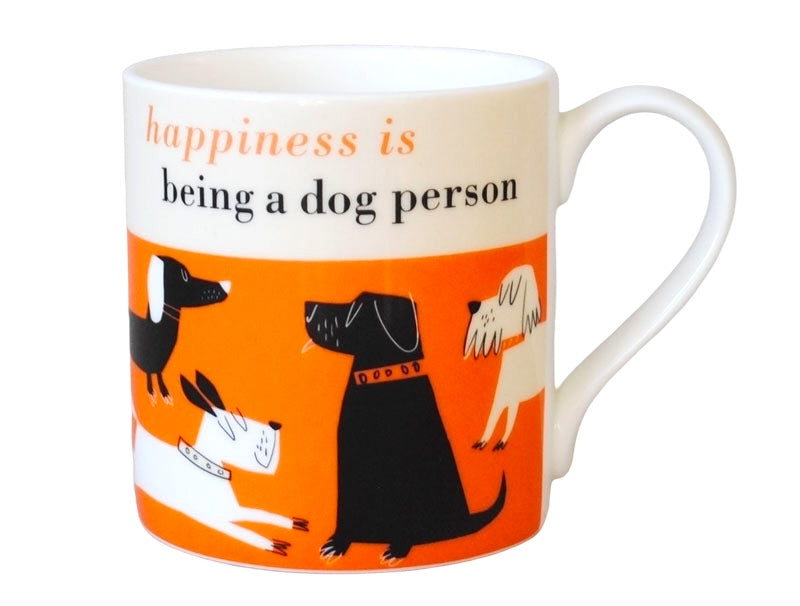 Happiness is being a dog person diverse honden oranje Repeat Repeat