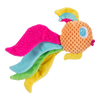 BARK Ahi Tina regenboog vis hondenspeeltje met pieper 26 cm