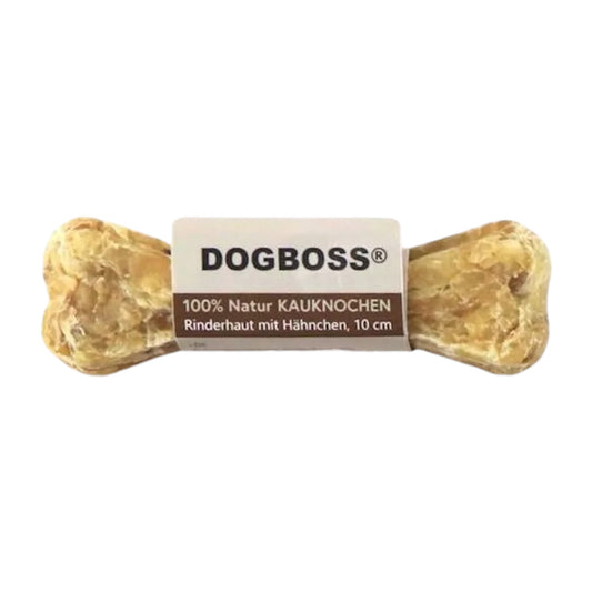 Dogboss kauwbot kip runderhuid 10 cm kleine hond