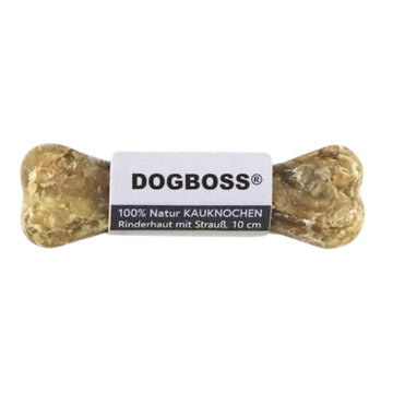 Dogboss kauwbot struisvogel runderhuid 10 cm kleine hond
